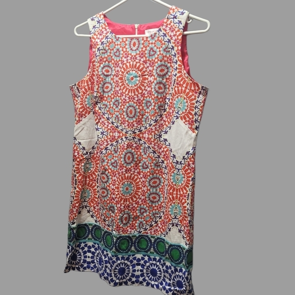 London Times Sleeveless Abstract Midi Dress 10 - Picture 3 of 6